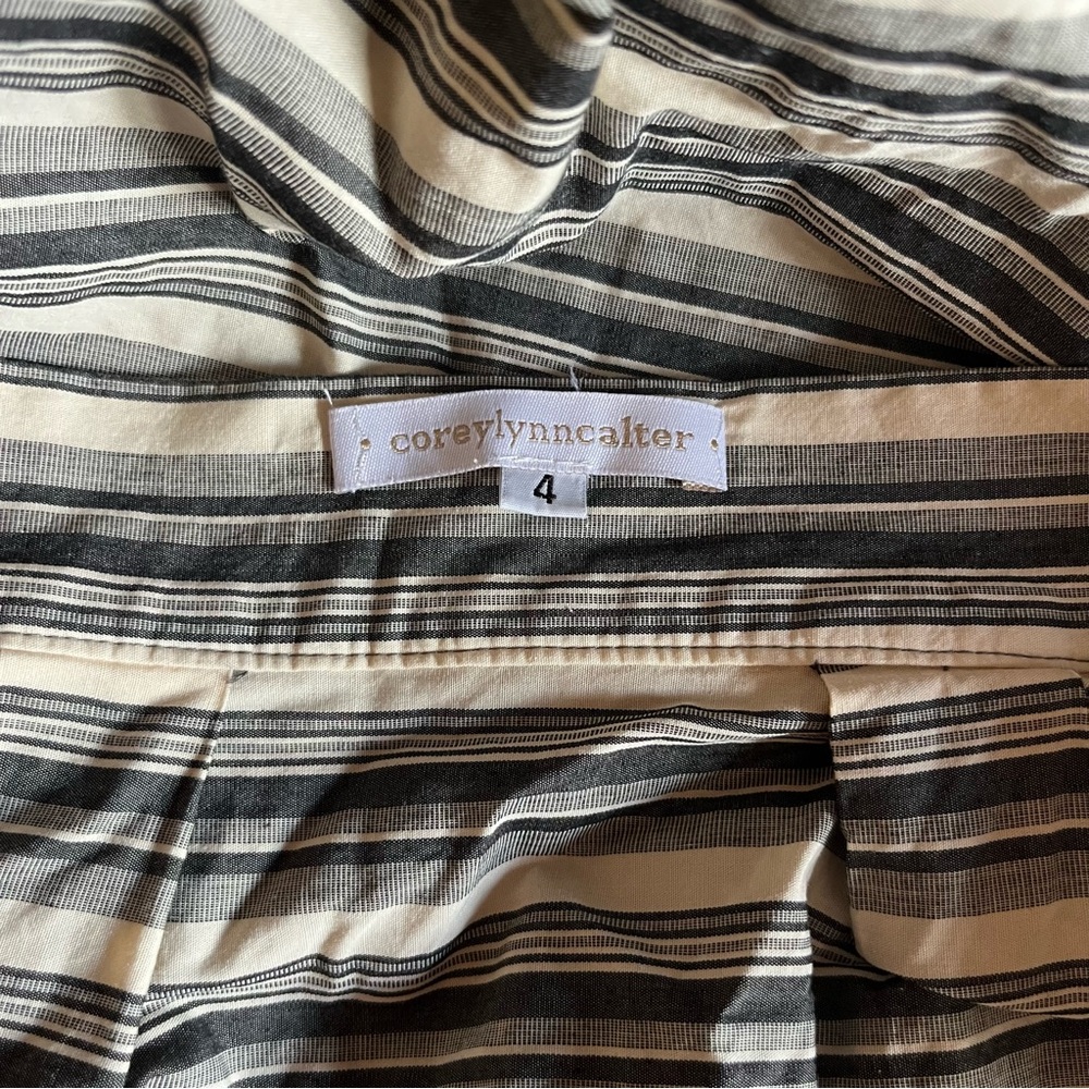 Corey Lynn Calter Black and Cream Striped Skirt Size 4 - Picture 2 of 7